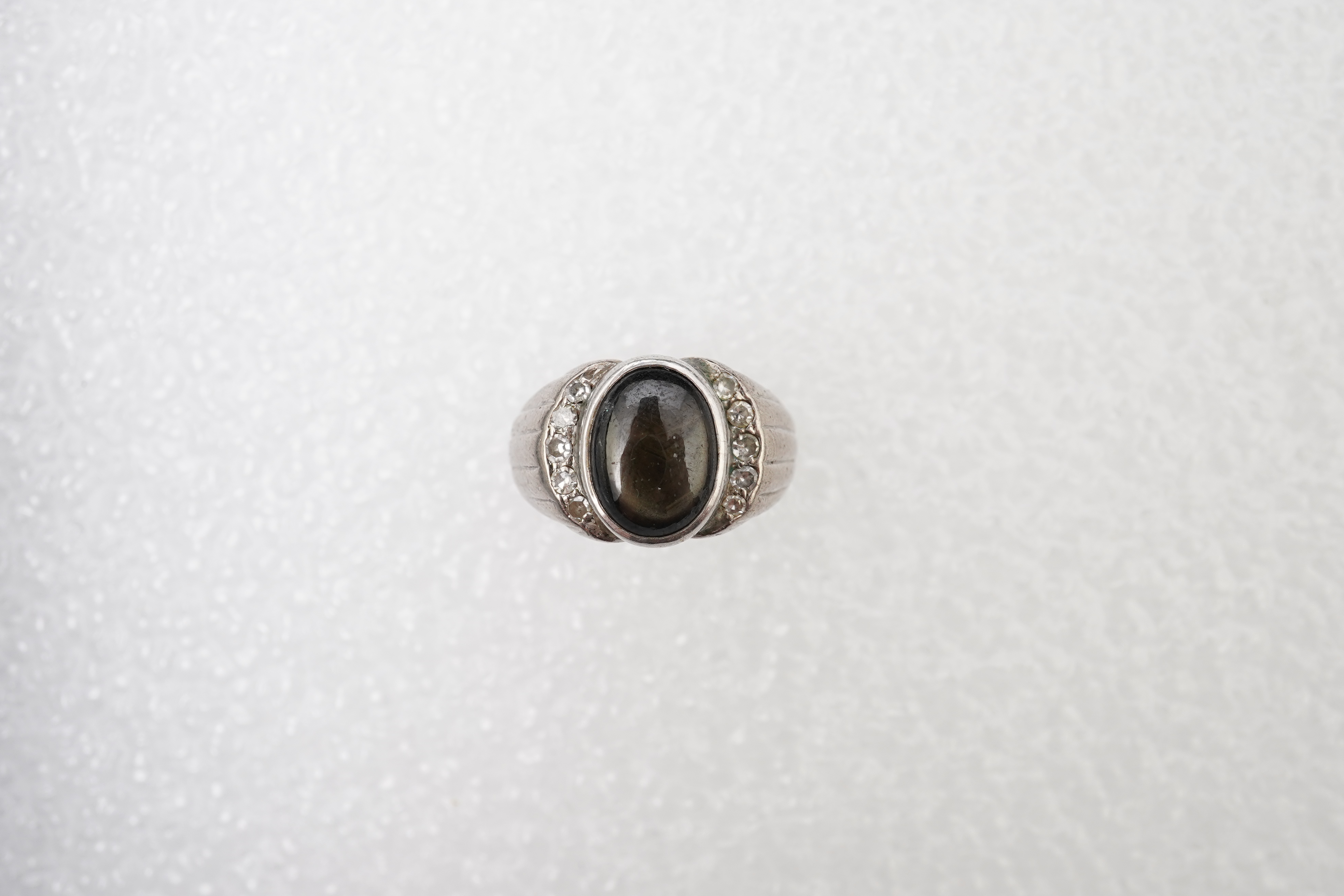 A star sapphire and diamond dress ring, mid 20th century